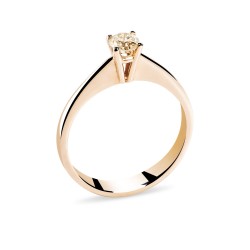 18 k Rose Gold Engagement Ring with Natural Champagne Round Diamond