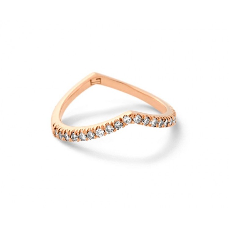 18k Rose Gold Engagement Ring with Natural Diamonds