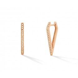 18k Rose Gold Geometric Earrings with Brilliant Cut Natural Diamonds