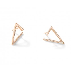 18k Rose Gold Geometric Earrings with Brilliant Cut Natural Diamonds