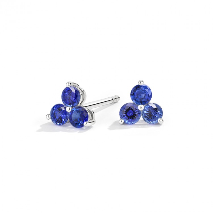18k White Gold Earrings with Natural Sapphires