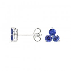 18k White Gold Earrings with Natural Sapphires