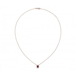 Beautiful Necklace with Natural Ruby and Diamonds in 18k Rose Gold