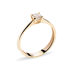 18 k Yellow Gold Engagement Ring with Natural Diamond