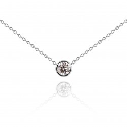 18k White Gold Necklace with Natural Diamond