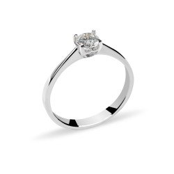 18 k White Gold Engagement Ring with Natural Diamond