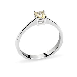18k White Gold Engagement Ring with Natural Yellow Sapphire